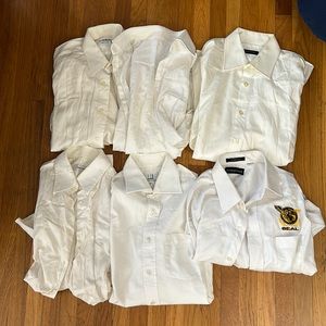 BUNDLE - Men’s White Dress Shirt (Giorgio Armani, Aigner, Rochas, Dunhill)